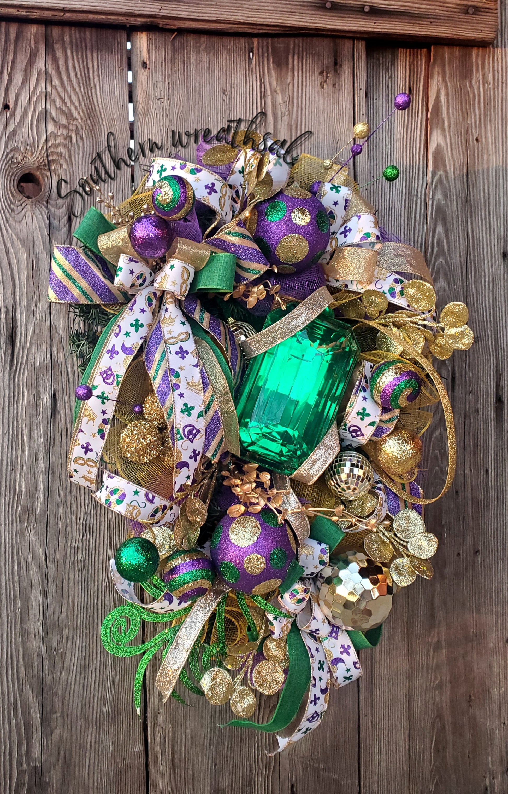  4Pack Mardi Gras Decorations for Party Gold Green