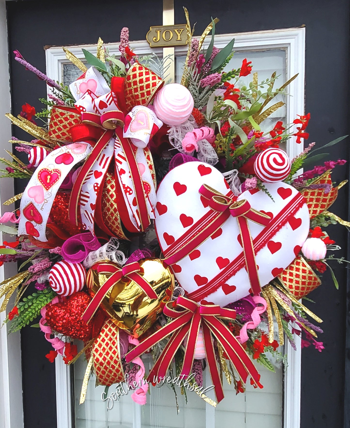 Valentine's Day Double Heart Door Wreath