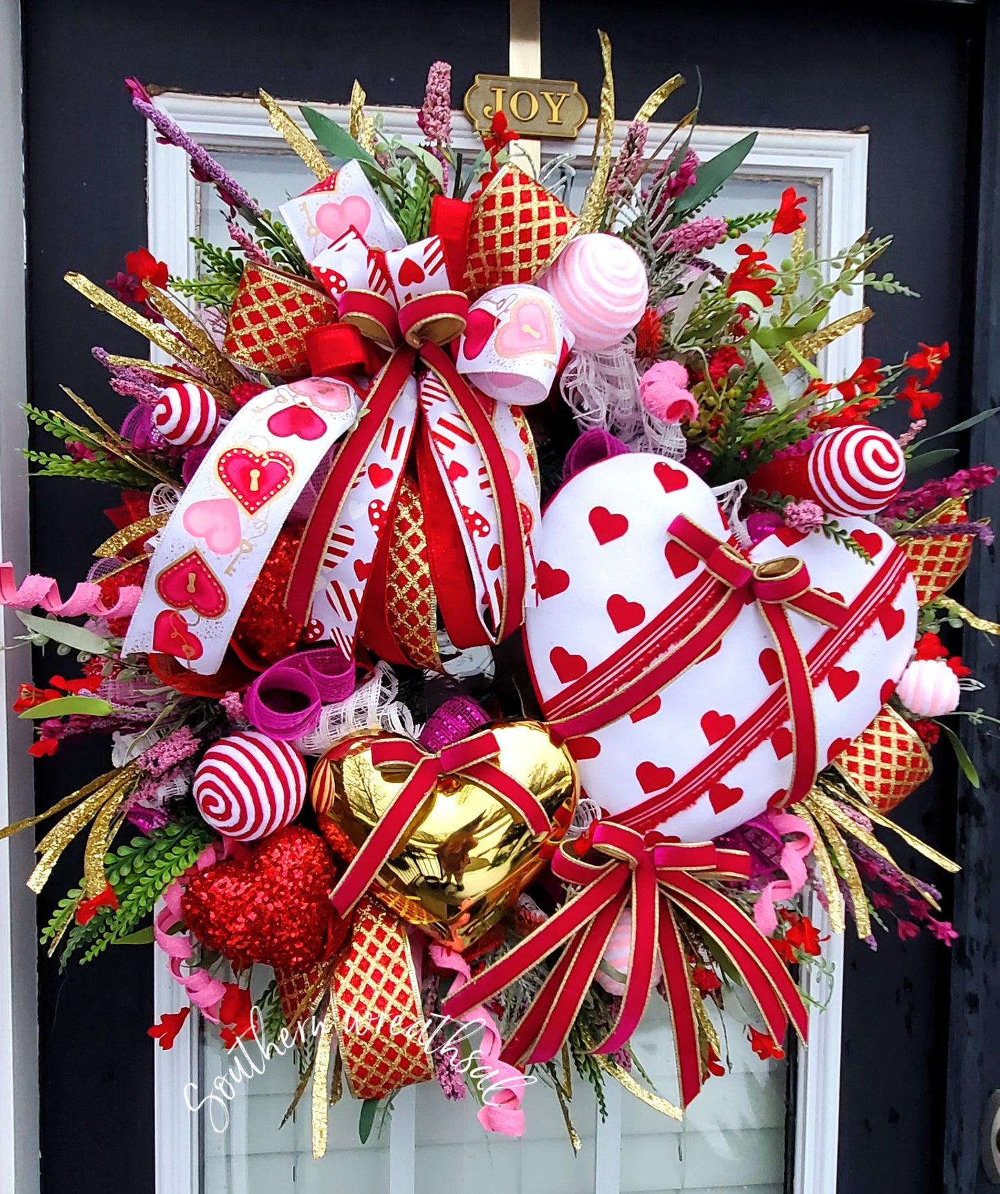 Valentine's Day Double Heart Door Wreath