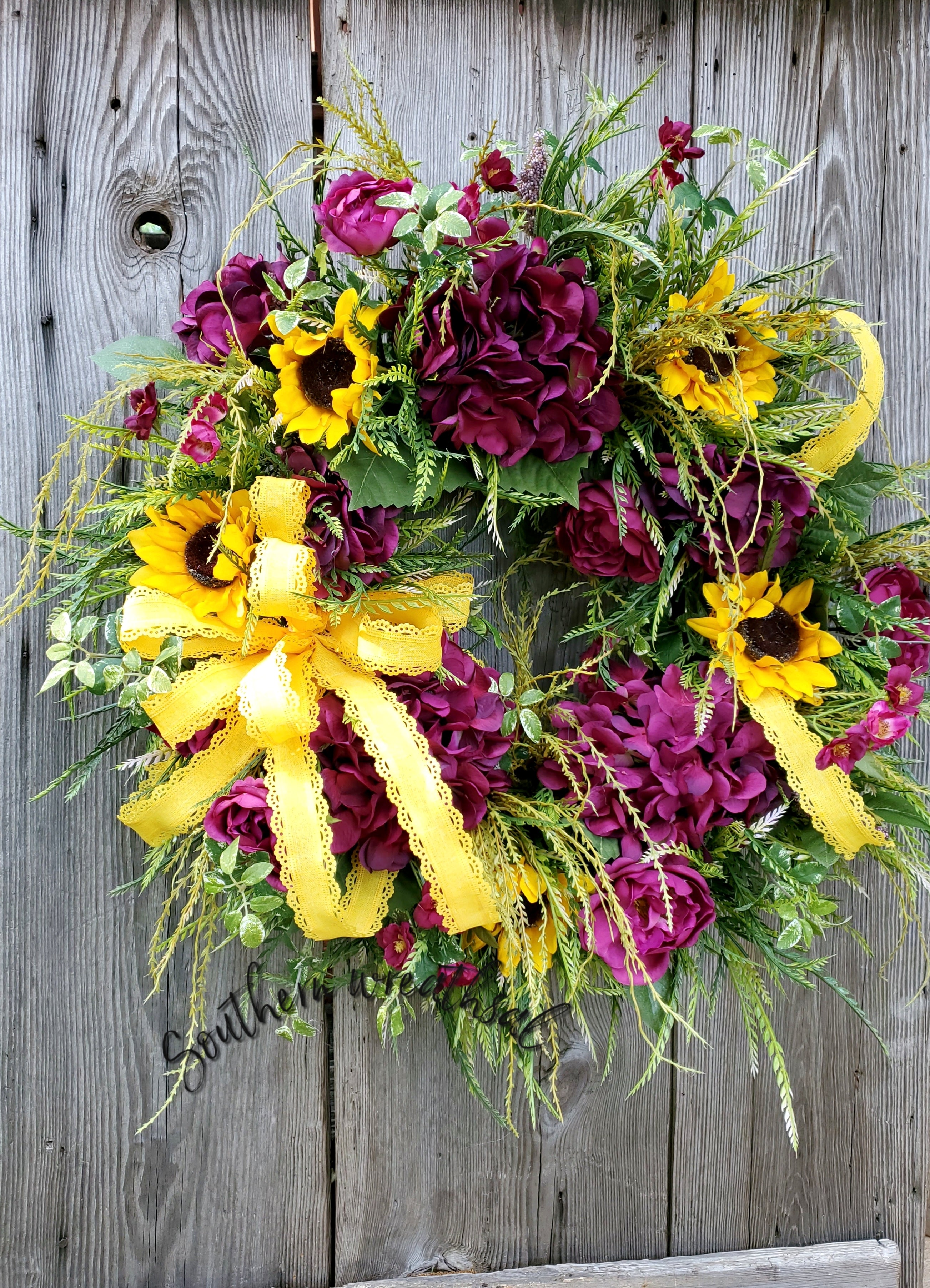 Butterfly & Wildflower Pink, Yellow & Purple cheapest Spring Floral Grapevine Door Wreath