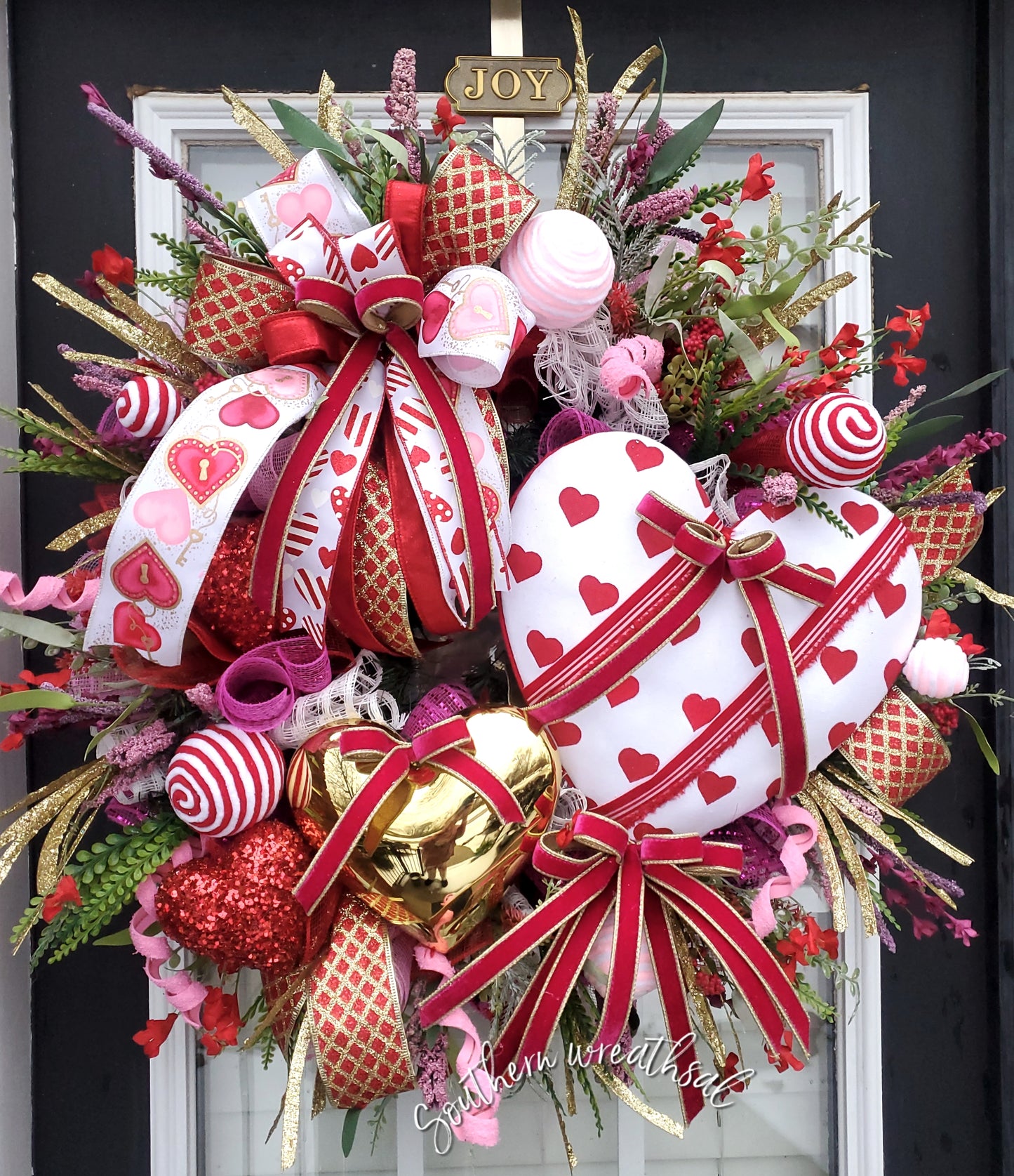 Valentine's Day Double Heart Door Wreath